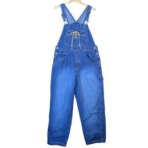 Carolina Blues Vintage Denim Overalls Bib Cotton Women Large Retro 90s Carpenter